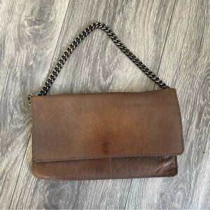 Theory Brown Leather Chain Strap Women's Bag